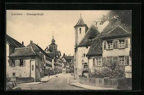AK Crailsheim, Blick auf Ellwangerstrasse