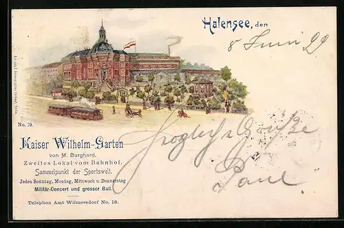 Lithographie Berlin-Johannisthal, Restaurant Kaiser Wilhelm-Garten