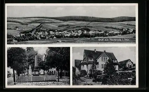 AK Hauteroda i. Thür., Kriegerdenkmäler, Geschäftshaus Oskar Hofmann