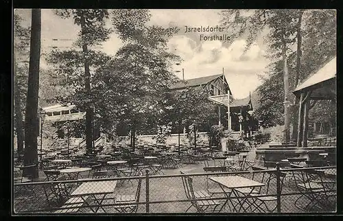 AK Israelsdorf, Blick auf Forsthalle, Gasthaus