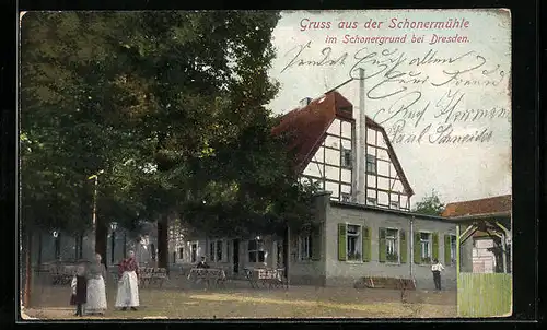 AK Dresden-Briesnitz, Gasthaus Schonermühle