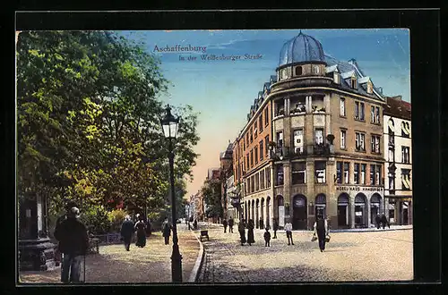 AK Aschaffenburg, Möbelhaus Hamburger in der Weissenburger Strasse