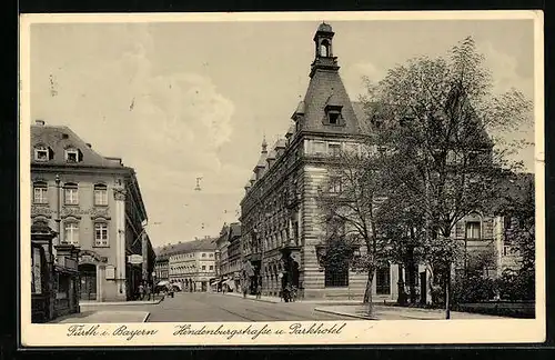 AK Fürth i. Bayern, Hindenburgstrasse und Parkhotel