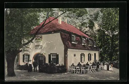 AK Bernried, Schlosswirtschaft Lindenhof mit Terrasse