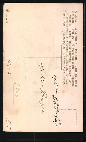 Künstler-AK Herr im Frack bittet Dame um den nächsten Tanz