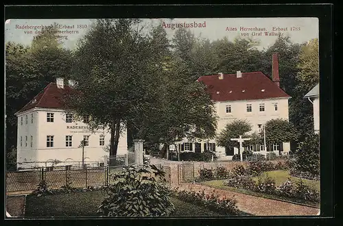 AK Augustusbad, Gasthaus Radebergerhaus und Altes Herrenhaus