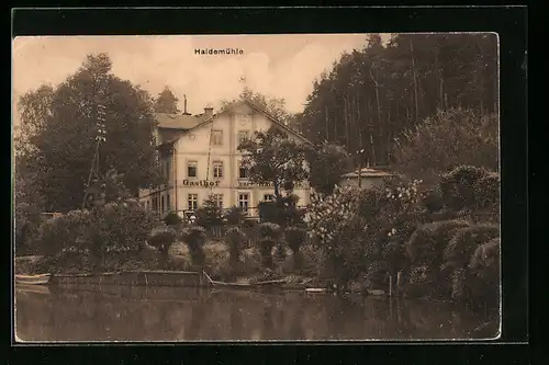 AK Langebrück, Gasthof zur Haidemühle, Inh. Franz Riemer