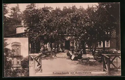 AK Walddorf i. Sa., Restaurant Kottmarbaude mit Aussichtsturm