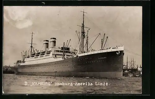 AK Dampfer Hamburg der Hamburg-Amerika Linie