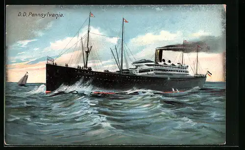 AK Passagierschiff DD Pennsylvania auf rauer See