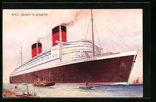 AK Passagierschiff RMS Queen Elizabeth