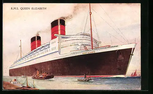 AK Passagierschiff RMS Queen Elizabeth