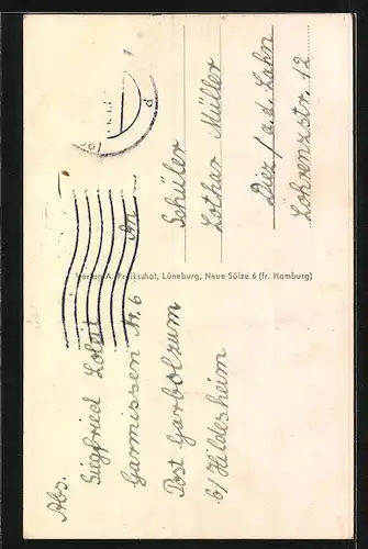AK Garmissen-Garbolzum, Rittergut, Gedenkstein, Kirche