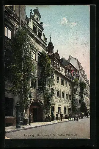 AK Leipzig, Thüringer Hof im Maienschmuck