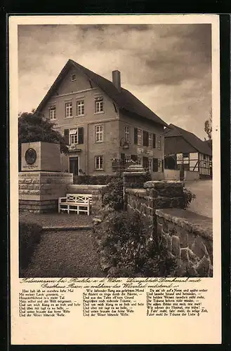 AK Todenmann, Dingelstedt Denkmal mit Gasthaus Rux