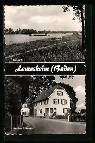 AK Leutesheim /Baden, Handlung E. Schneider, Rheinpartie