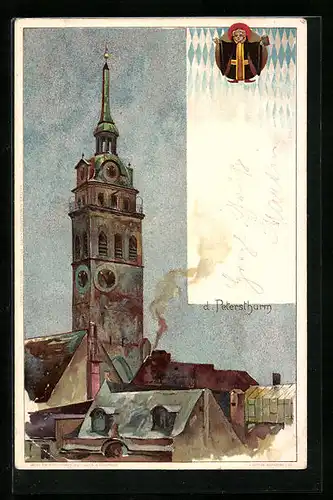 Künstler-AK Heinrich Kley: München, Partie am Marienplatz, Müchner Kindl