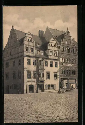 AK Alt-Meissen, Haus mit Barock-Erker am Markt