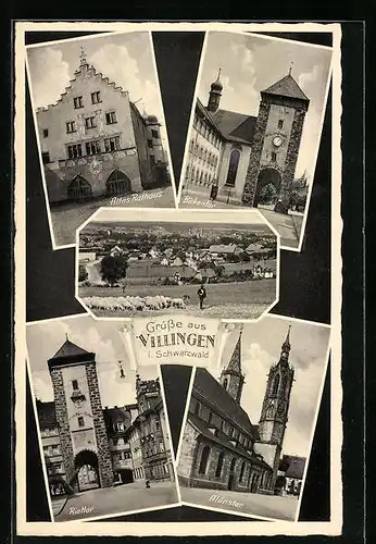 AK Villingen i. Schwarzwald, Rittor, Münster, Altes Rathaus
