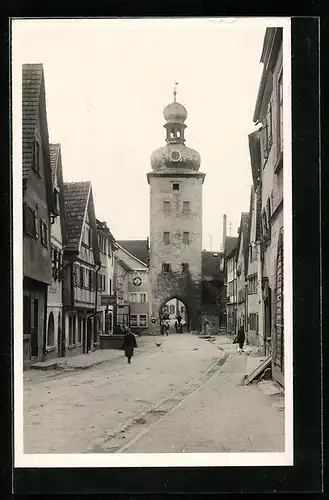 AK Weikersheim, Strassenpartie am Gänseturm