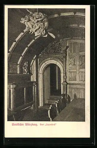 AK Würzburg, Gasthaus Ratskeller, Das Hexenloch