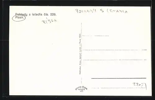 AK Pisek, Teilansicht vom Flugzeug aus