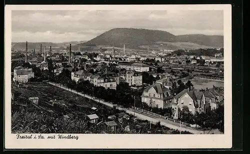 AK Freital /Sa., Teilansicht mit Windberg