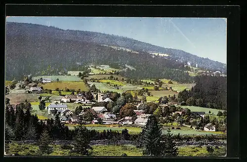 AK Stubenbach i. Böhmerwalde, Ortsansicht aus der Vogelschau