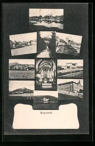 AK Nepomuk, Bahnhof und weitere Ansichtskartenmotive