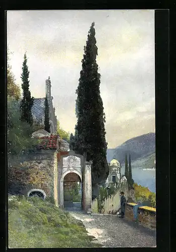 Künstler-AK Photochromie Nr. 1613: Gebäude mit Tor