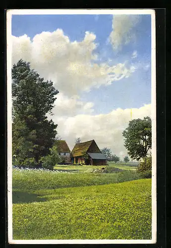 Künstler-AK Photochromie Nr. 5037: Häuser mit Bäumen