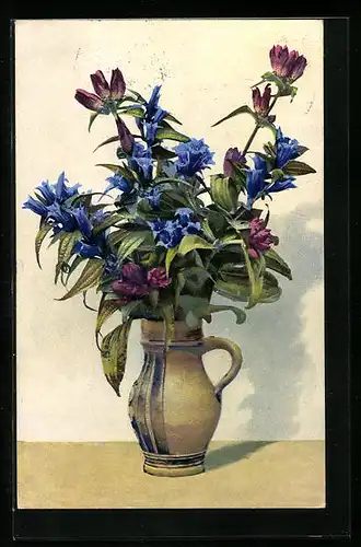 Künstler-AK Photochromie Nr. 801: Blumen in einer Vase