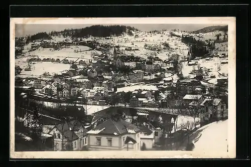 AK Tanvald, Ortsansicht im Schnee