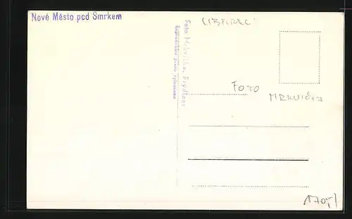 AK Nove Mesto, Panorama mit Kirche
