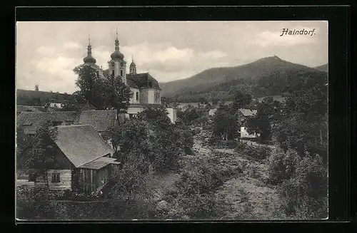 AK Haindorf, Blick zur Kirche