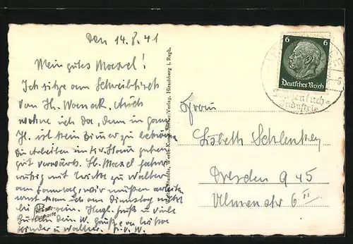 AK Hohenelbe im Riesengebirge, Strassenpartie im Stadtkern