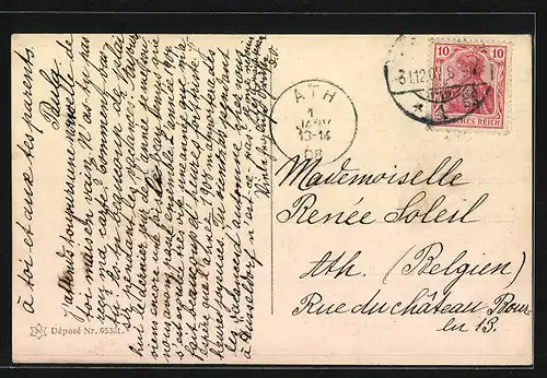 AK Nacktes Baby mit zwei Ferkeln, Neujahrsgruss