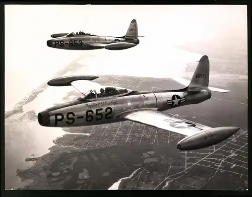 Fotografie Flugzeug Republic F-84 Thunderjet der US-Army Air Force USAAF