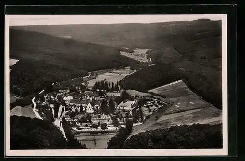 AK Hattenheim i. Rheingau, Hotel und Weinhaus Ress aus der Vogelschau