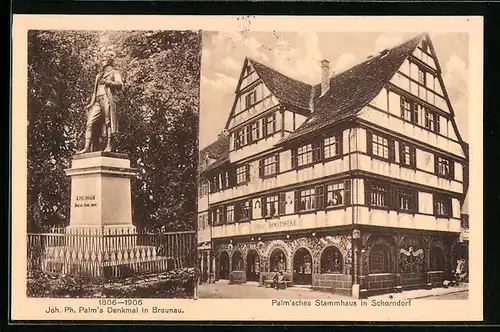AK Schorndorf, Palm`s Denkmal und Stammhaus
