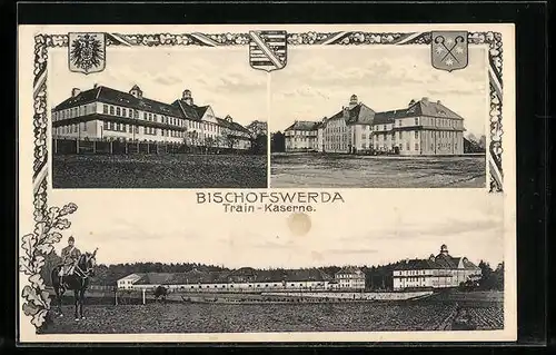 AK Bischofswerda, Train-Kaserne, Gesamtansicht und Gebäudeansichten