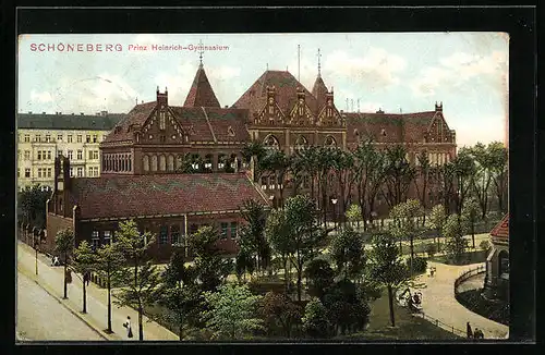 AK Berlin-Schöneberg, Prinz Heinrich-Gymnasium aus der Vogelschau