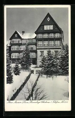AK Braunlage i. Oberharz, Hotel Haus Anna-Liese im Schnee