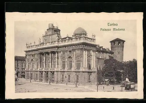 AK Torino, Palazzo Madama, Strassenbahnen