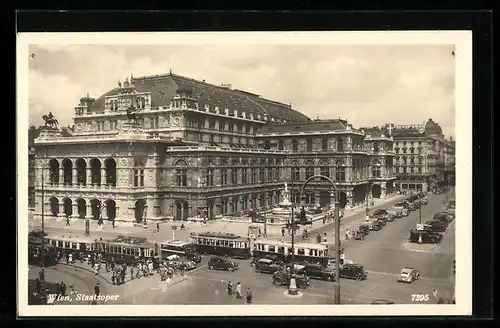 AK Wien, Staatsoper mit Strassenbahnen