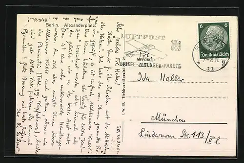 AK Berlin, Alexanderplatz mit Strassenbahn