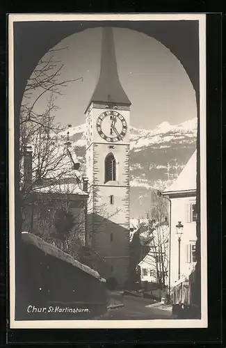 AK Chur, St. Martinsturm mit Umgebung