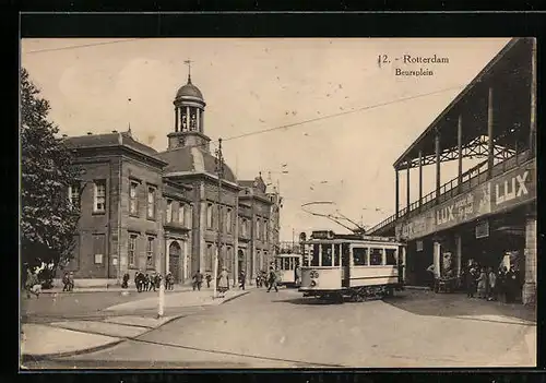 AK Rotterdam, Beursplein, Strassenbahn