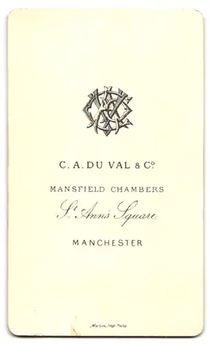 Fotografie C. A. du Val & Co., Manchester, St. Ann`s Square, Stattlicher Herr mit Vollbart