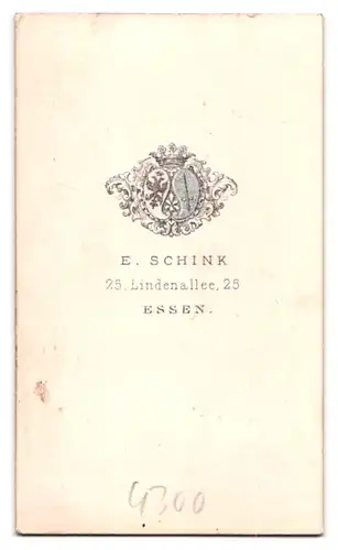 Fotografie E. Schink, Essen, Lindenallee 25, Bürgerlicher Herr mit Oberlippenbart